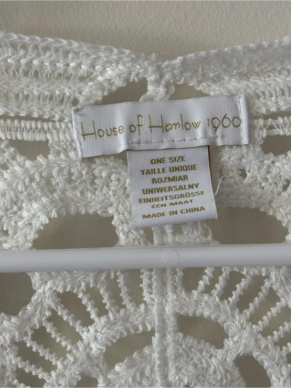 House of Harlow 1960 White Crochet Beach Cover Up Boho Cottagecore Coastal